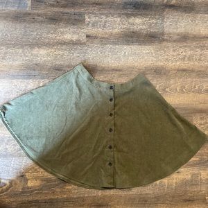 Green Corduroy Mini Skirt - Dark Academia